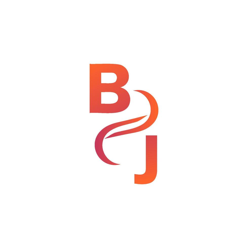 logotipo degradado de bj para su empresa vector