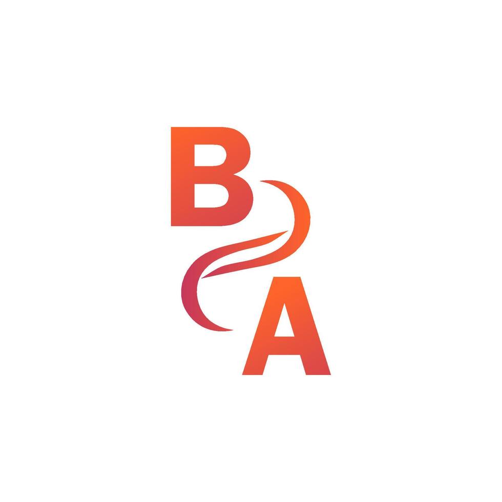 logotipo degradado de ba para su empresa vector