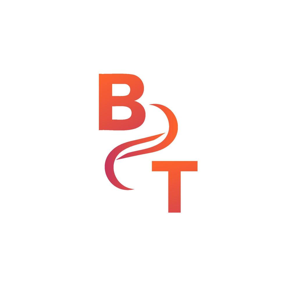 logotipo degradado de bt para su empresa vector