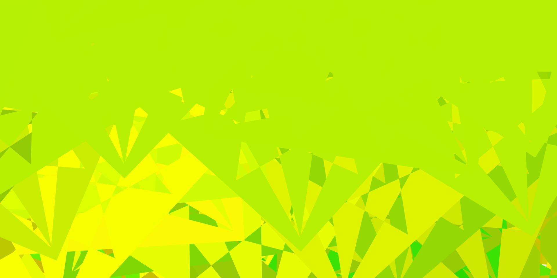 diseño de vector verde claro, amarillo con formas triangulares.