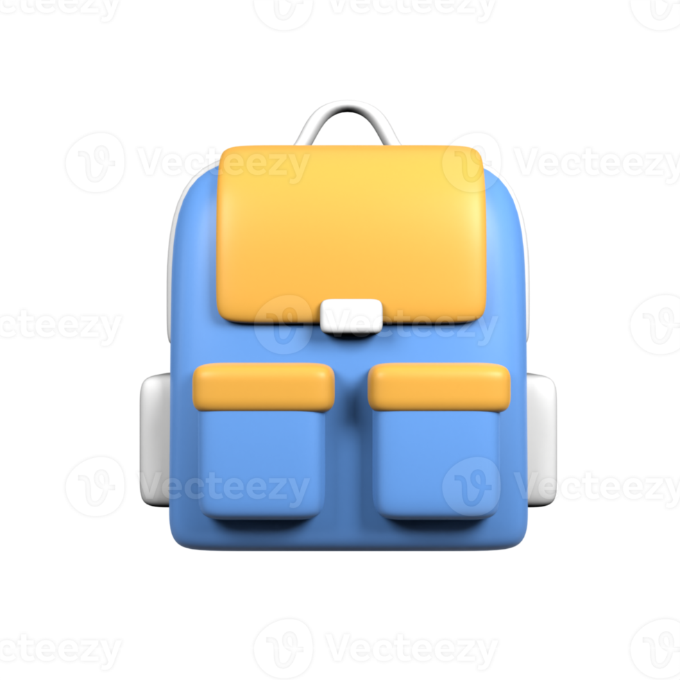 ilustração de ícone de mochila 3D png