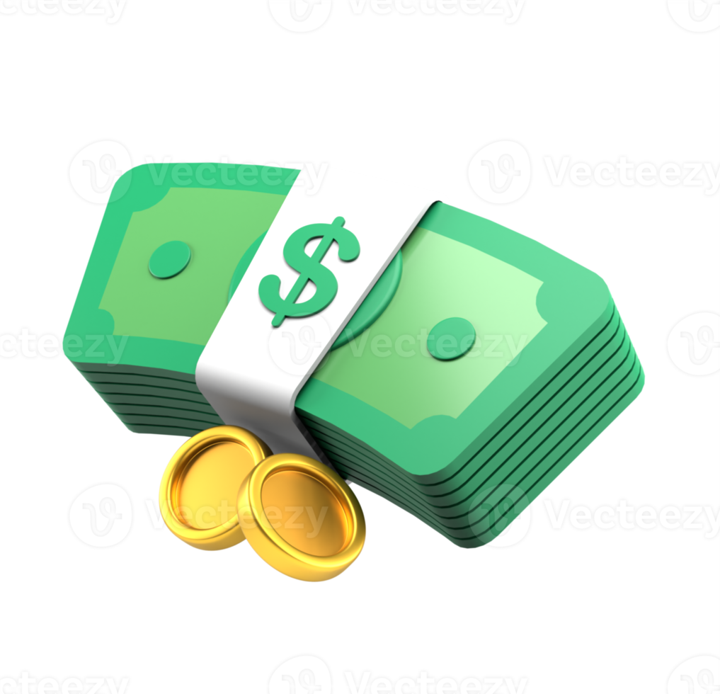 Ilustración de icono de dinero 3d png