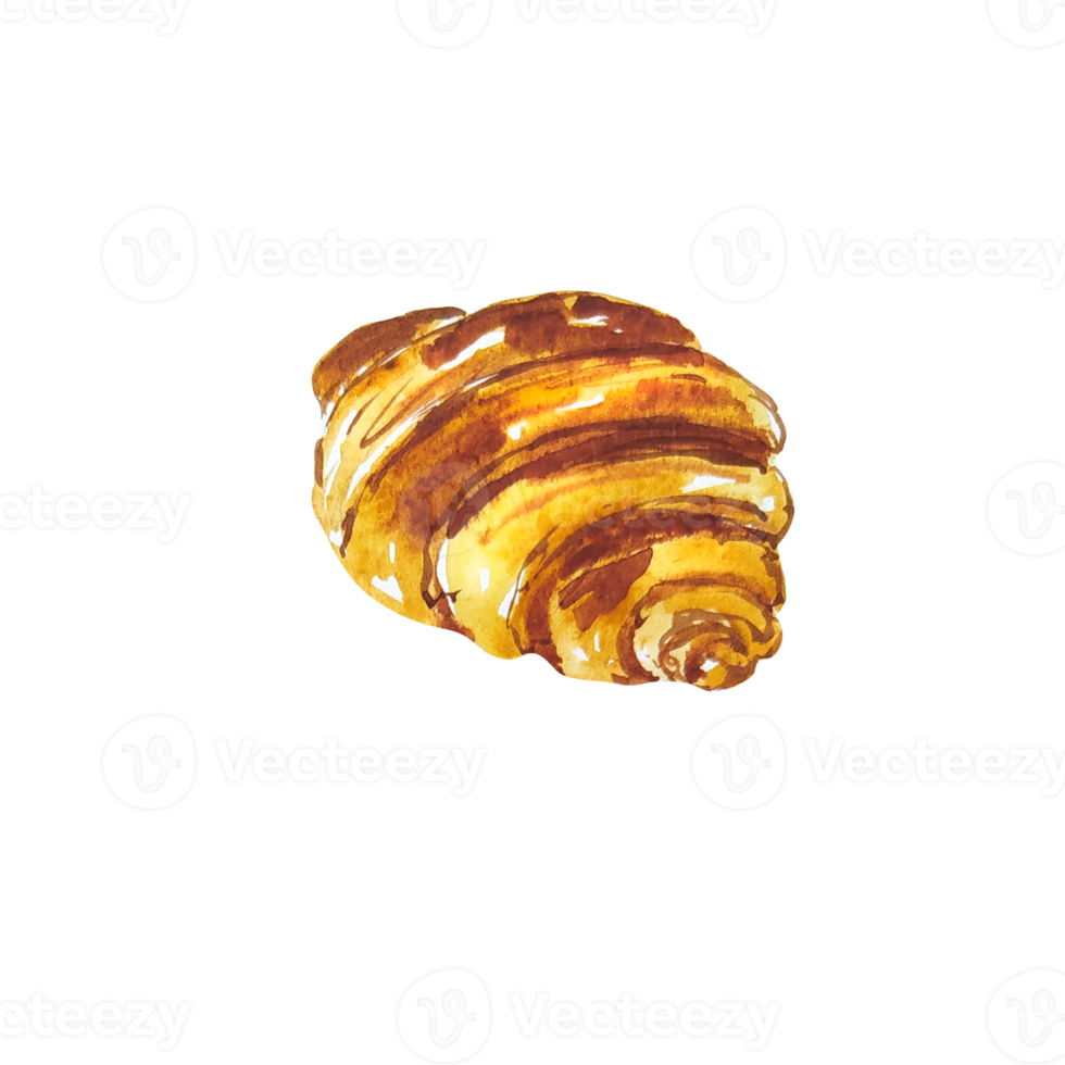 ilustración acuarela croissant png