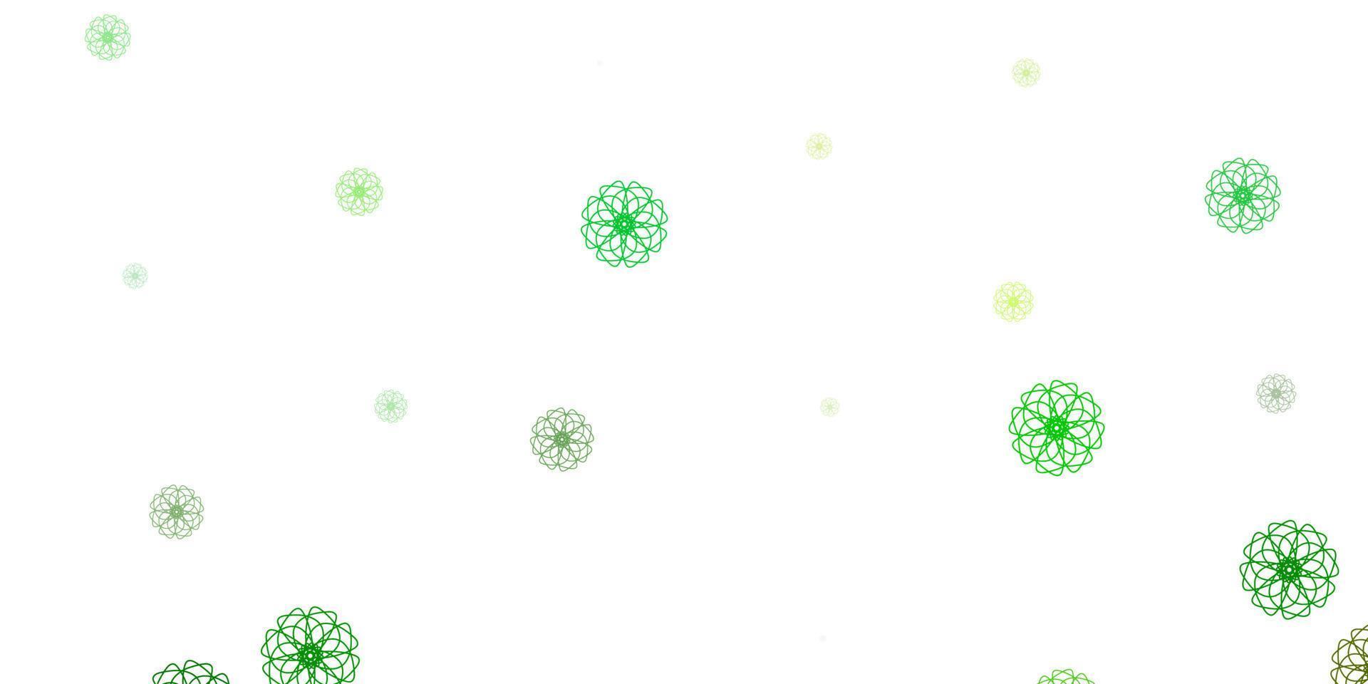 Light green, yellow vector natural artwork with flowers.