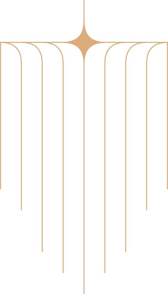 Minimal Macrame Illustration. Boho Line Decorative Vector Element