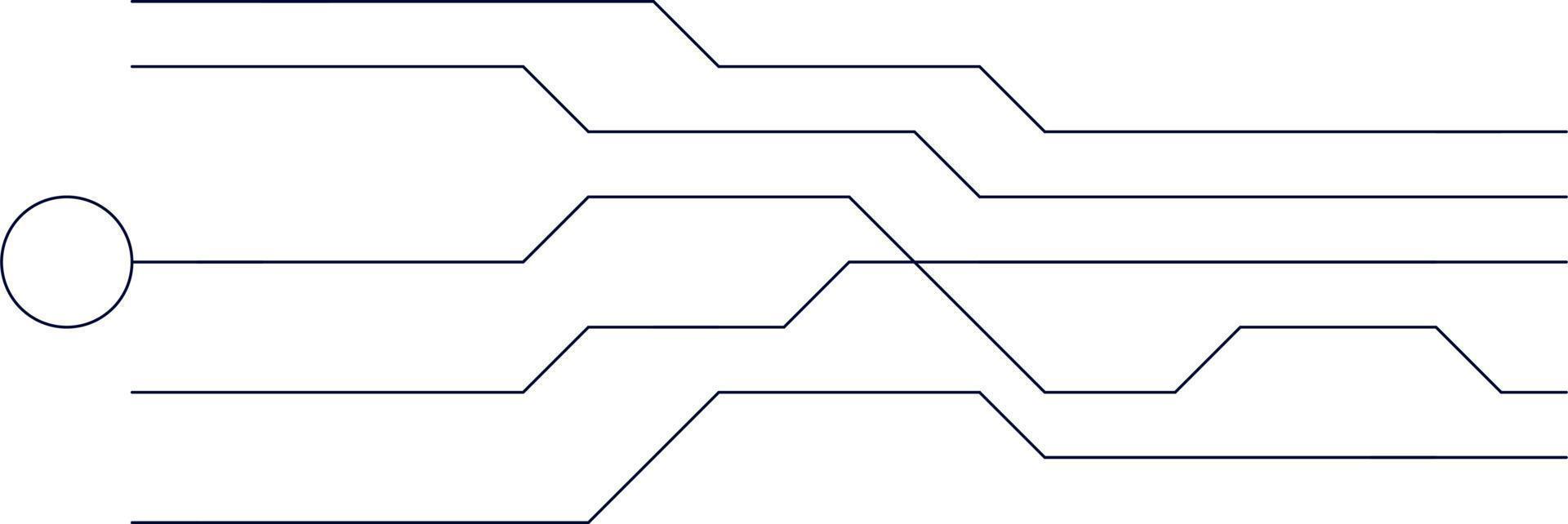 Tech Line Decorative Design Element Vector Illustration. Isolated on White Background