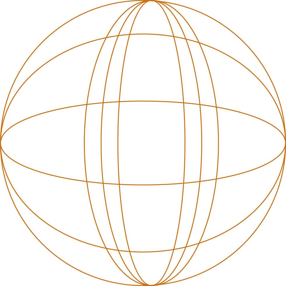 Monoline Spherical Retro Futuristic Design vector