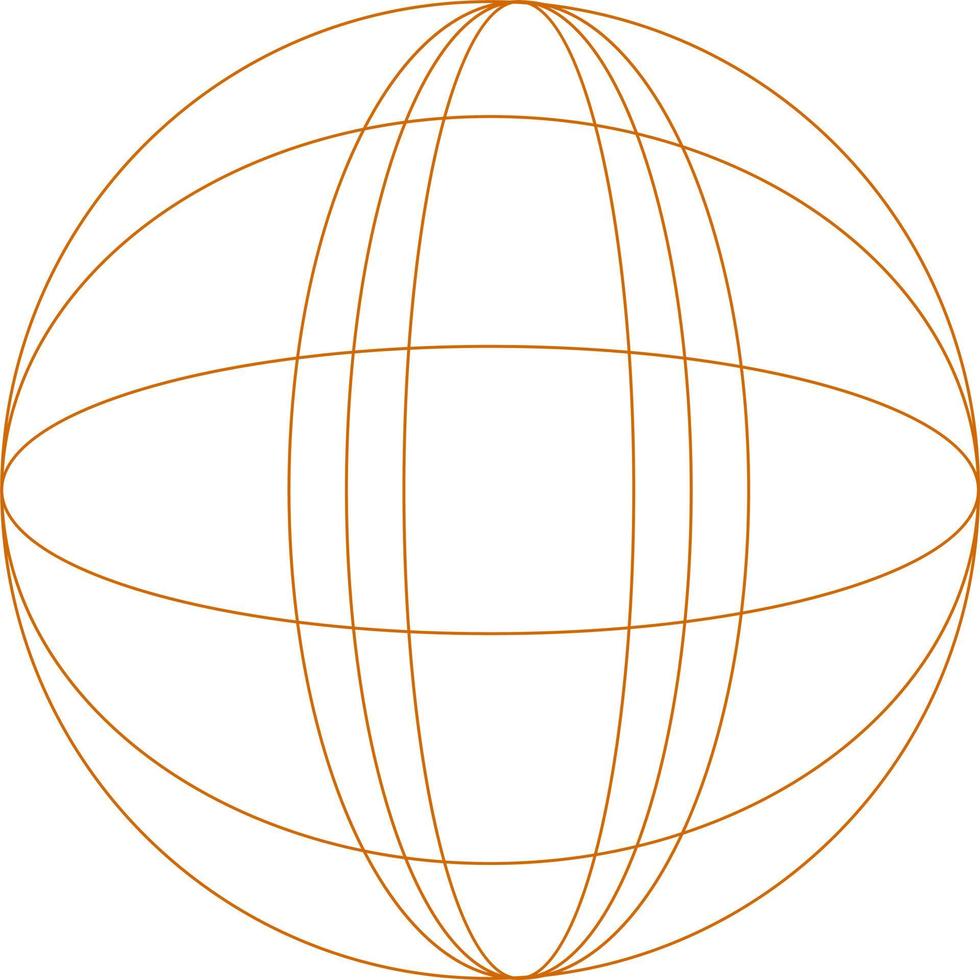 Monoline Spherical Retro Futuristic Design vector