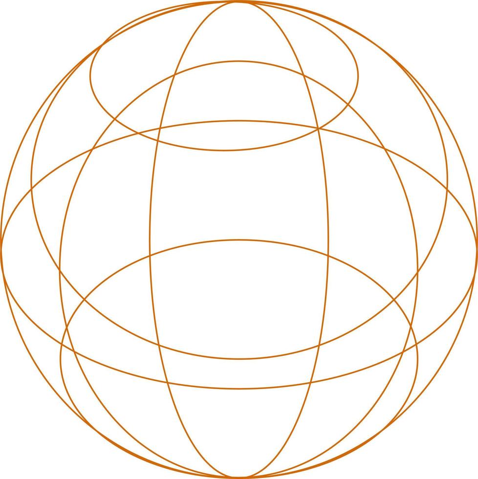 Monoline Spherical Retro Futuristic Design vector