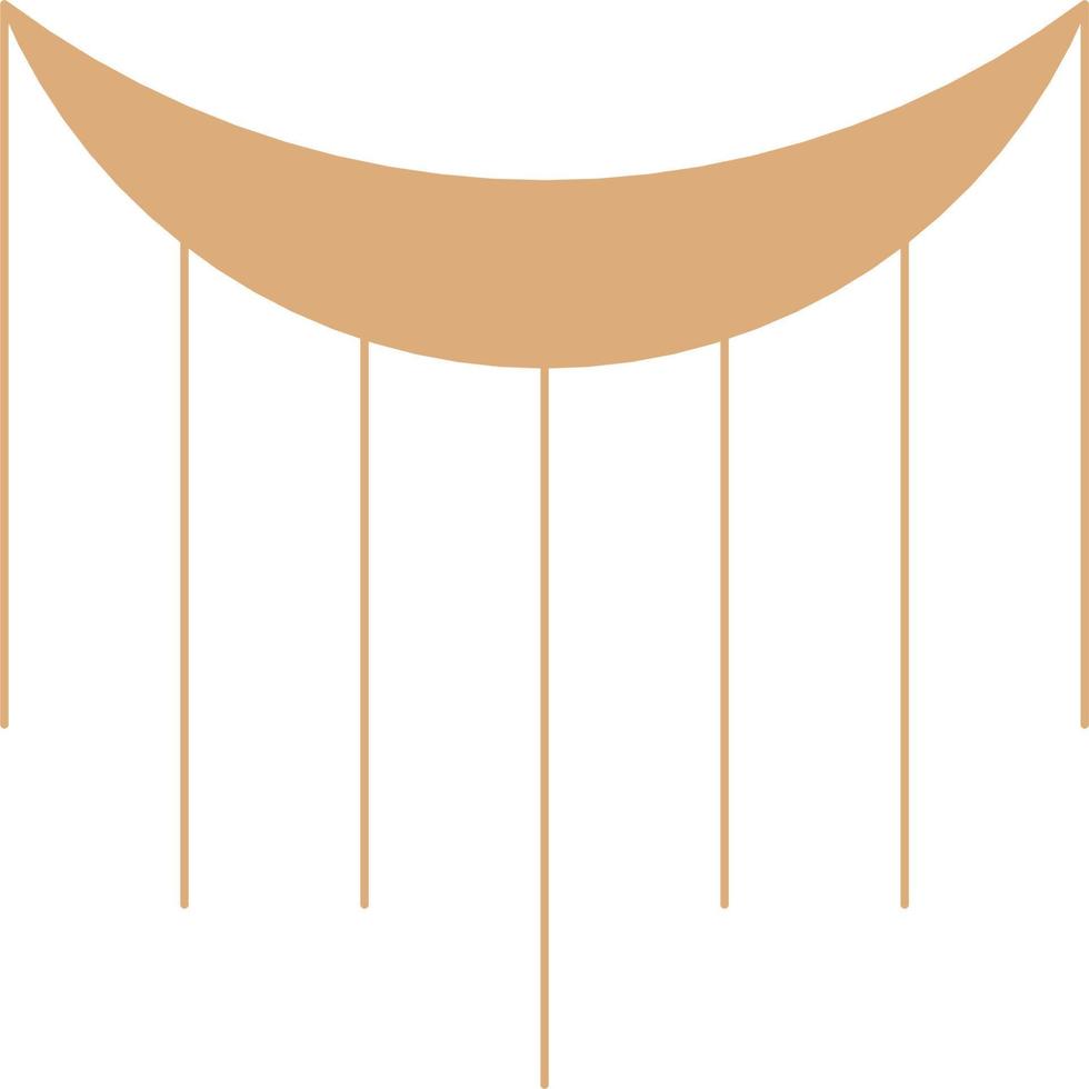 Minimal Macrame Illustration. Boho Line Decorative Vector Element