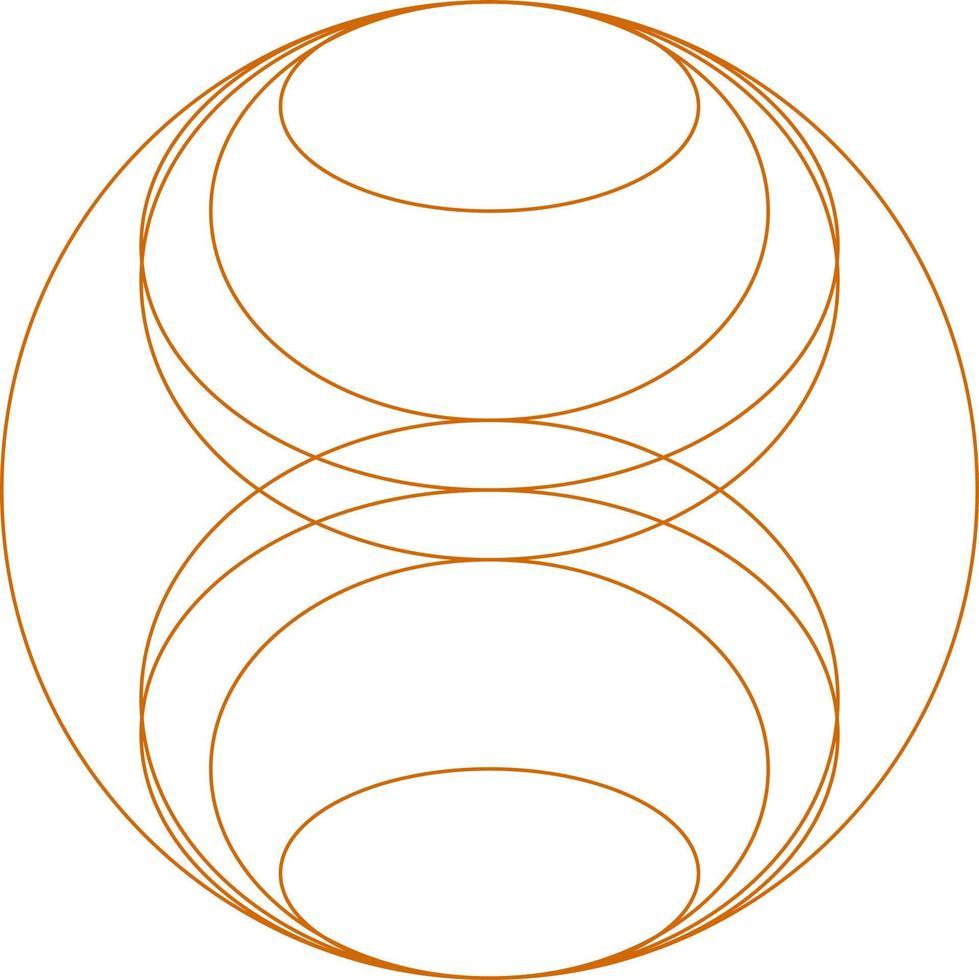 Monoline Spherical Retro Futuristic Design vector