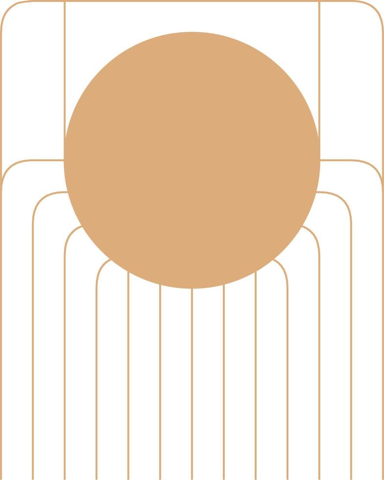 Minimal Macrame Illustration. Boho Line Decorative Vector Element