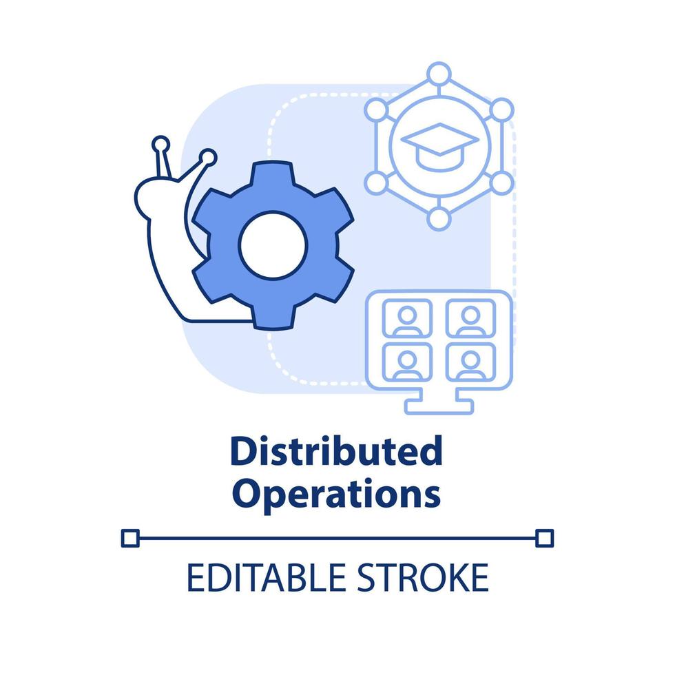 Distributed operations light blue concept icon. Issue in higher ...
