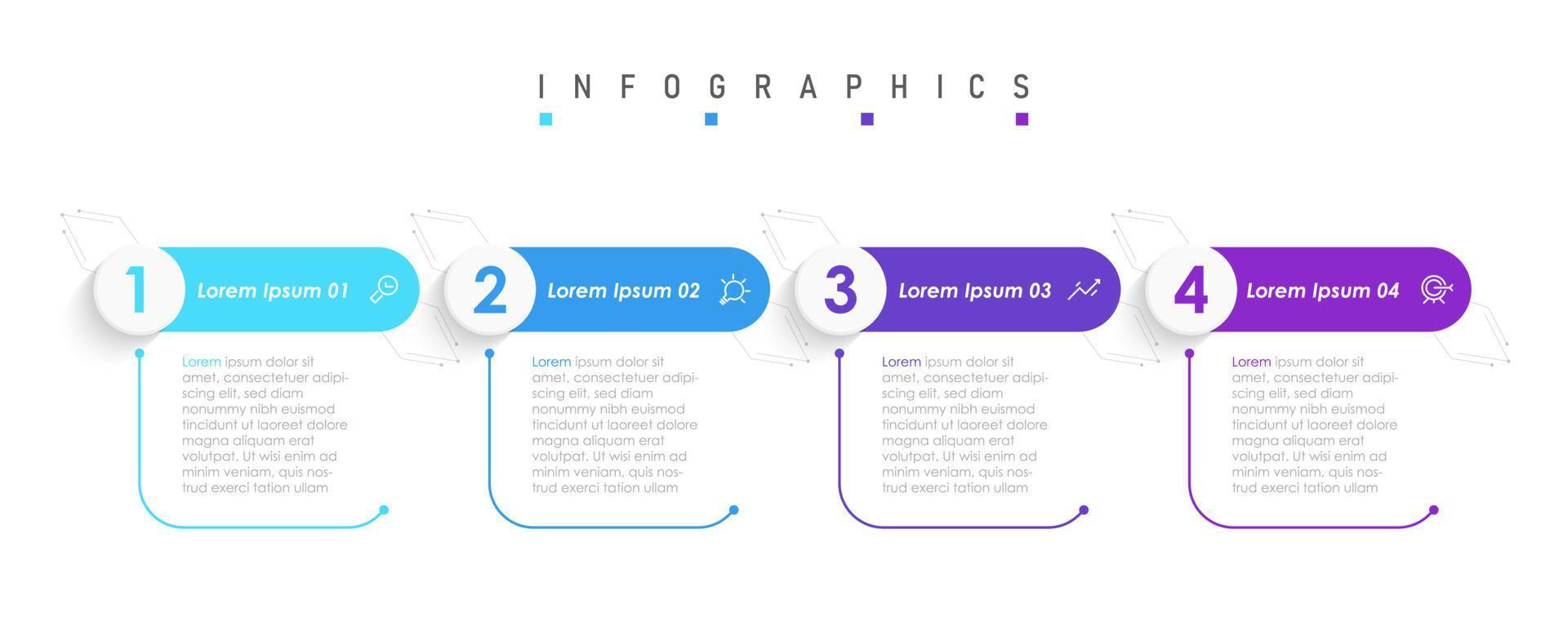 Vector Infographic label design template with icons and 4 options or steps. Can be used for process diagram, presentations, workflow layout, banner, flow chart, info graph.