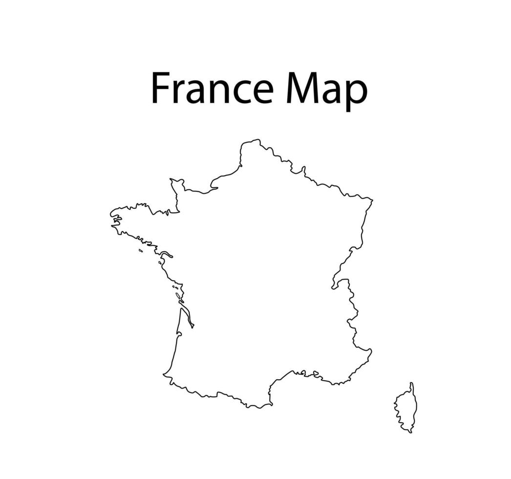 France Map Outline Vector Illustration in White Background