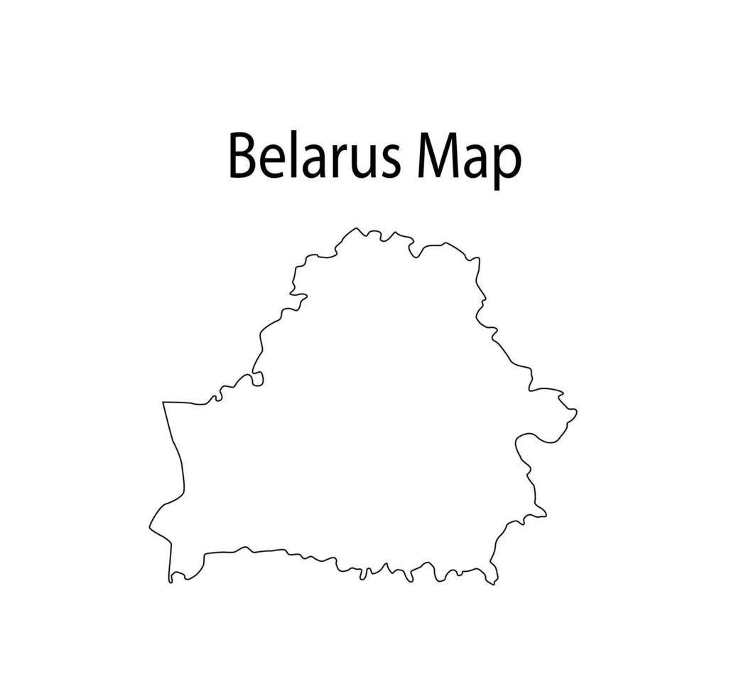 Ilustración de vector de contorno de mapa de Bielorrusia en fondo blanco