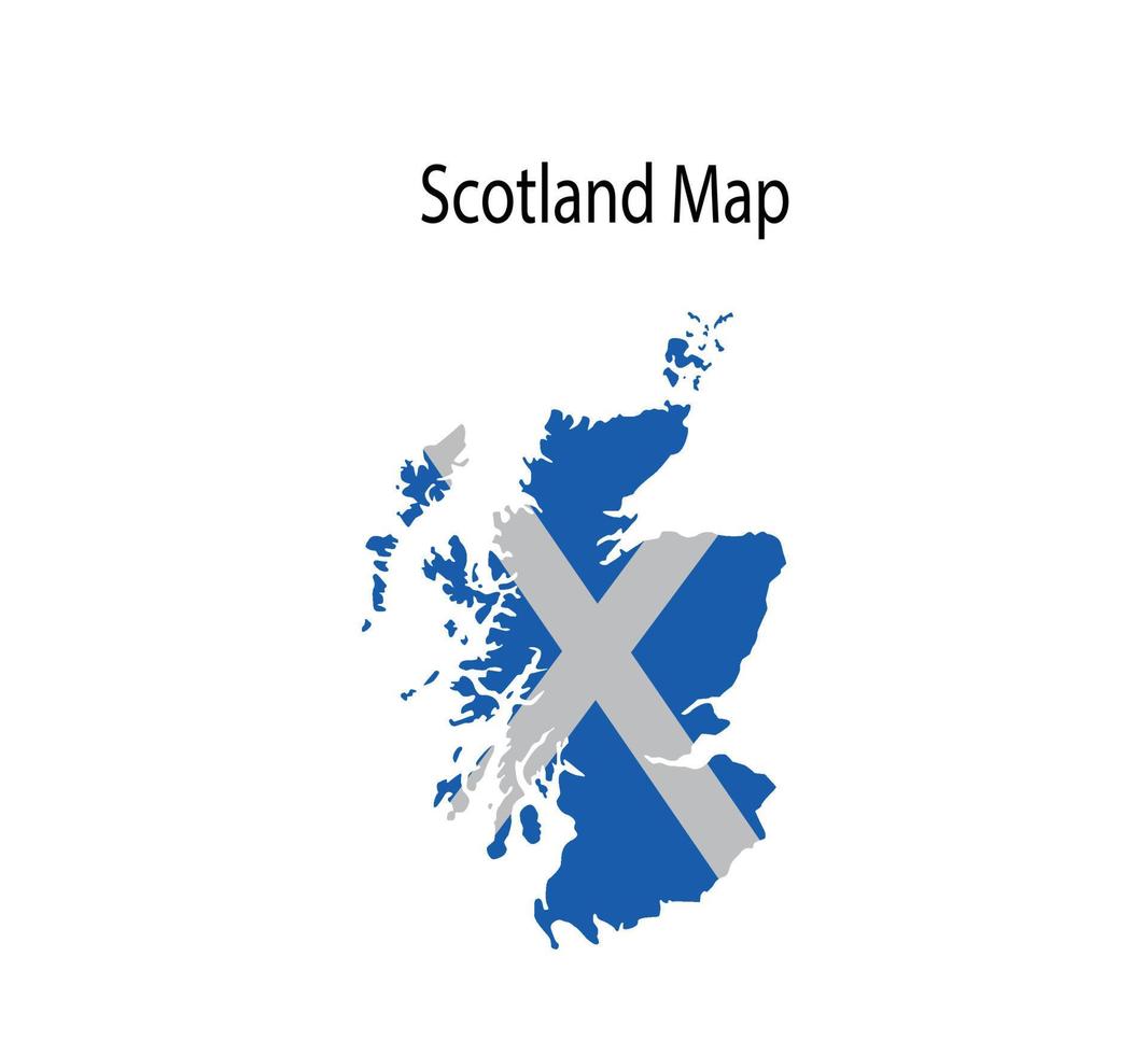 Scotland Map Vector Illustration in National Flag Background