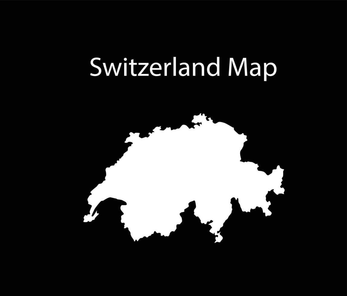 Ilustración de vector de mapa de Suiza en fondo negro