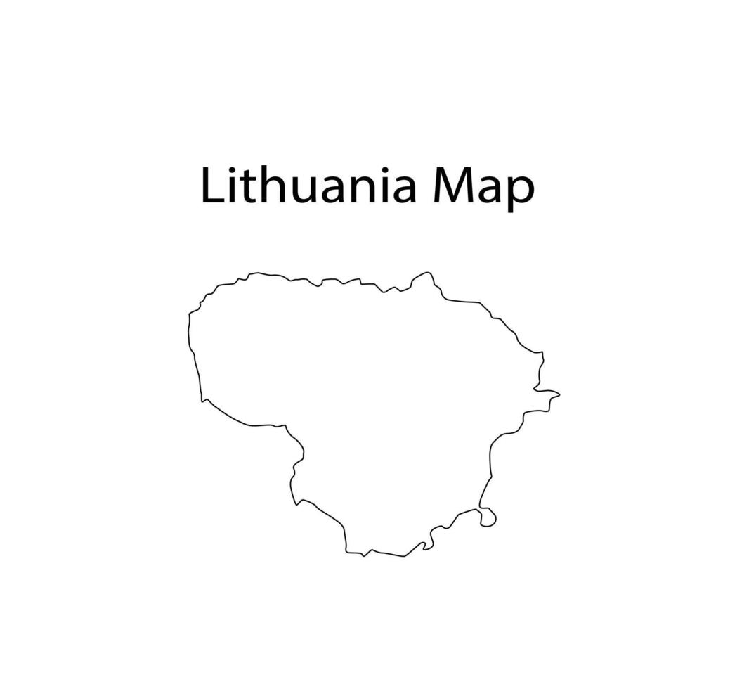 Lithuania Map Outline Vector Illustration in White Background