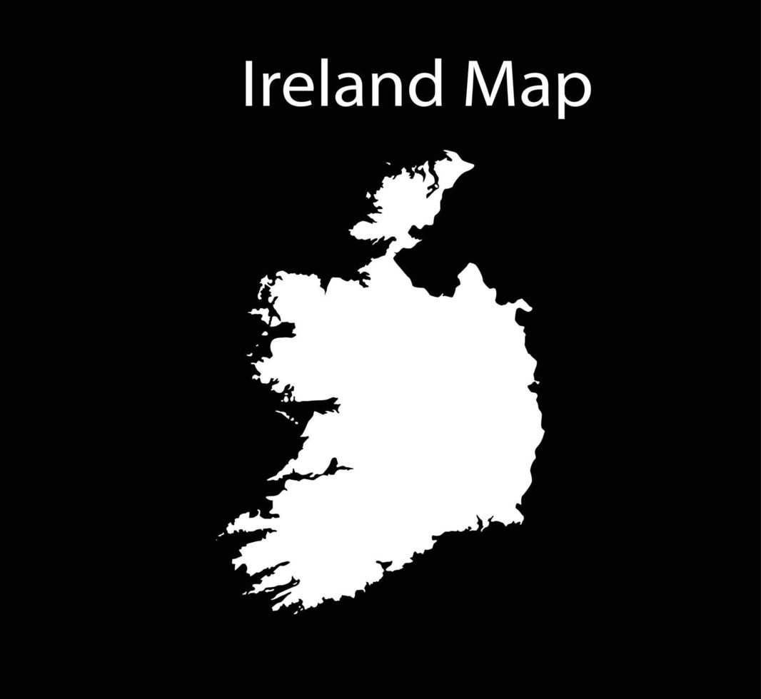 Ilustración de vector de mapa de Irlanda en fondo negro