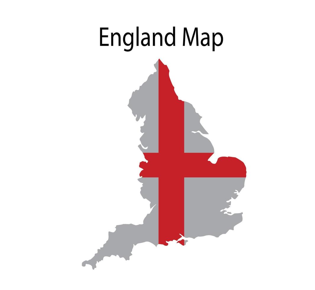 England Map Vector Illustration in National Flag Background