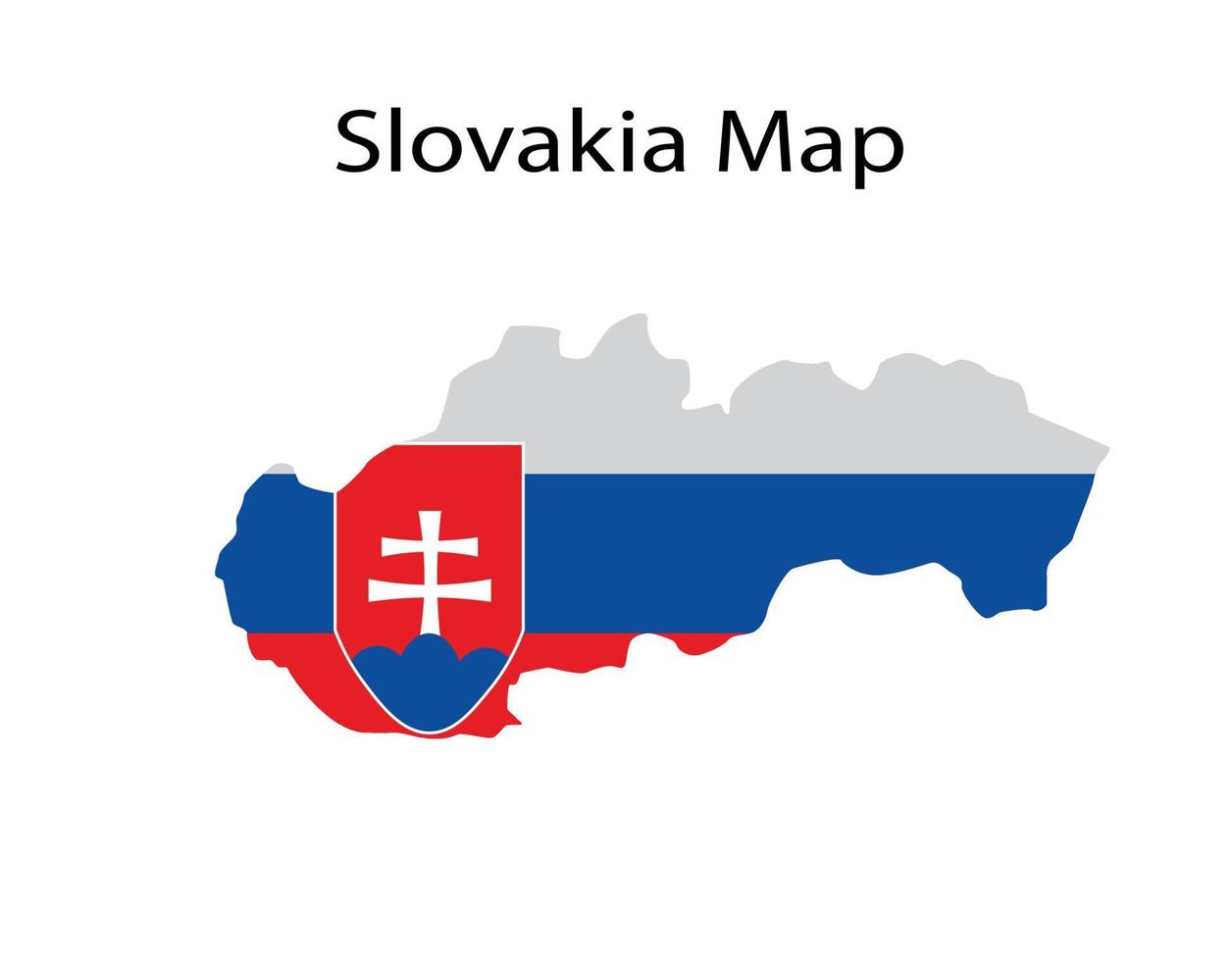 Slovakia Map Vector Illustration in National Flag Background