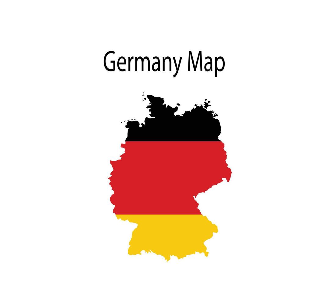 Germany Map Vector Illustration in National Flag Background