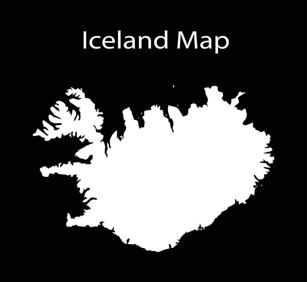Iceland Map Vector Illustration in Black Background