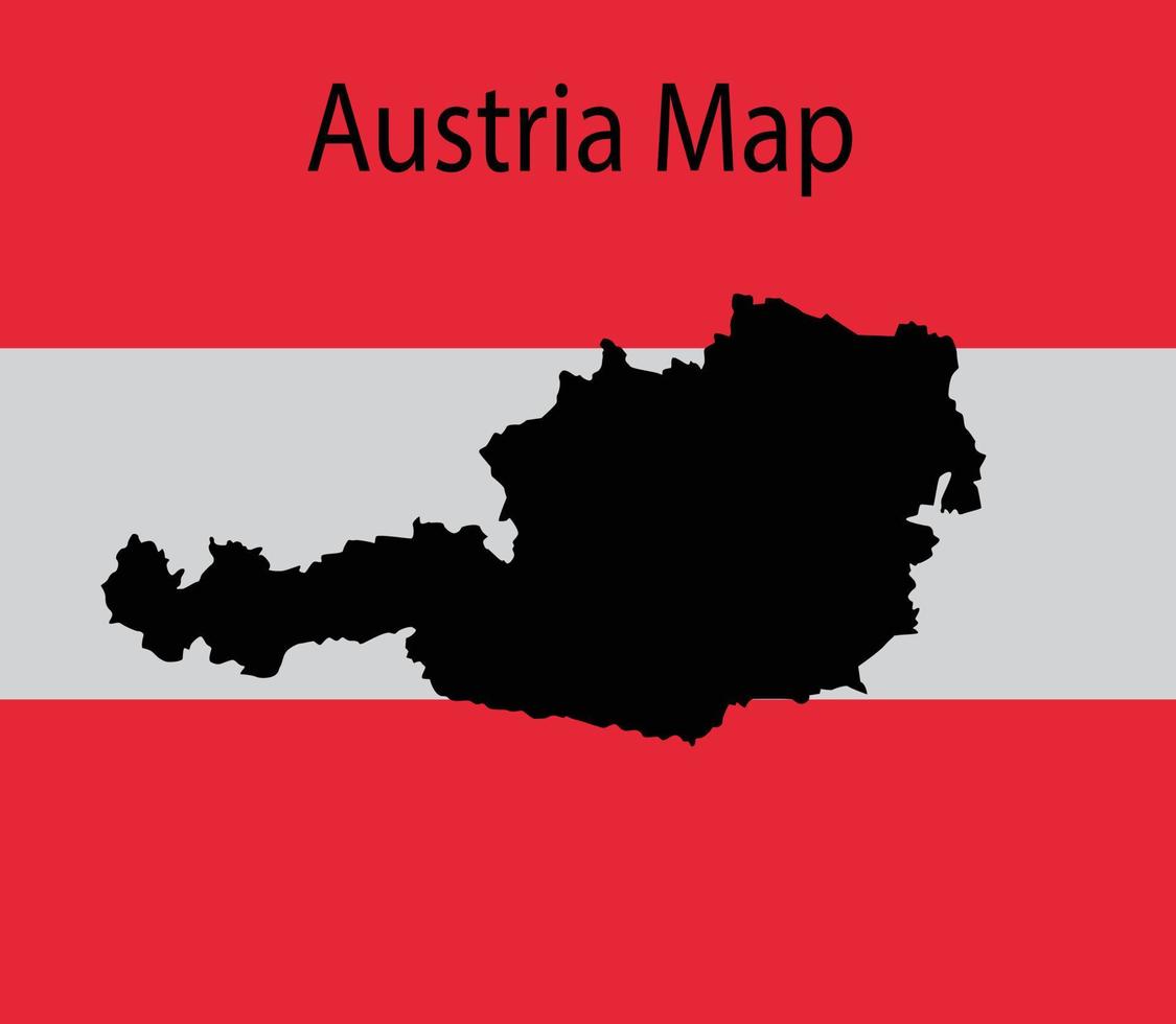 Austria Map Vector Illustration in National Flag Background