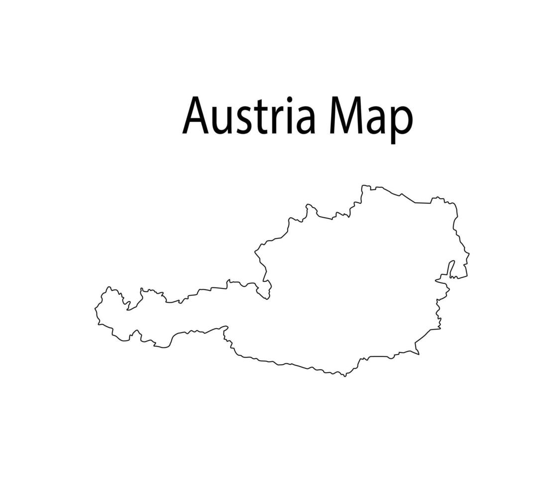 Austria Map Outline Vector Illustration in White Background