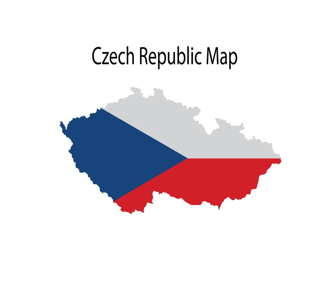 Czech Republic Map Vector Illustration in National Flag Background