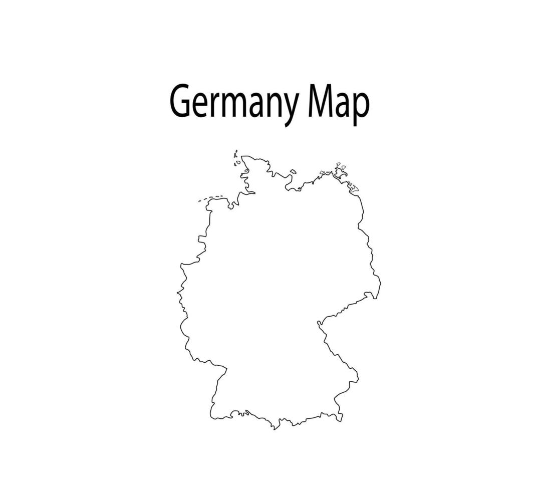 Ilustración de vector de esquema de mapa de Alemania en fondo blanco