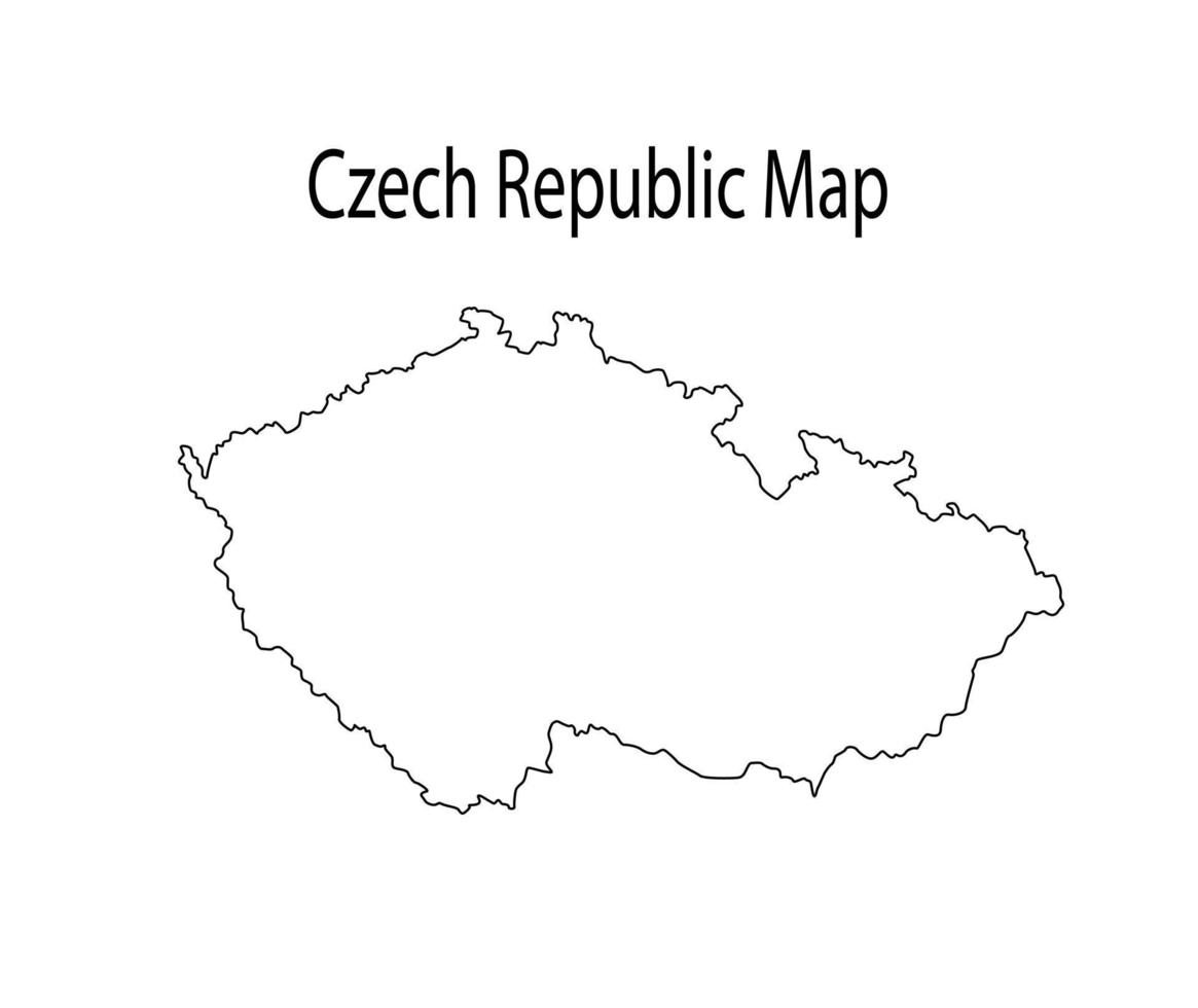 Czech Republic Map Outline Vector Illustration in White Background