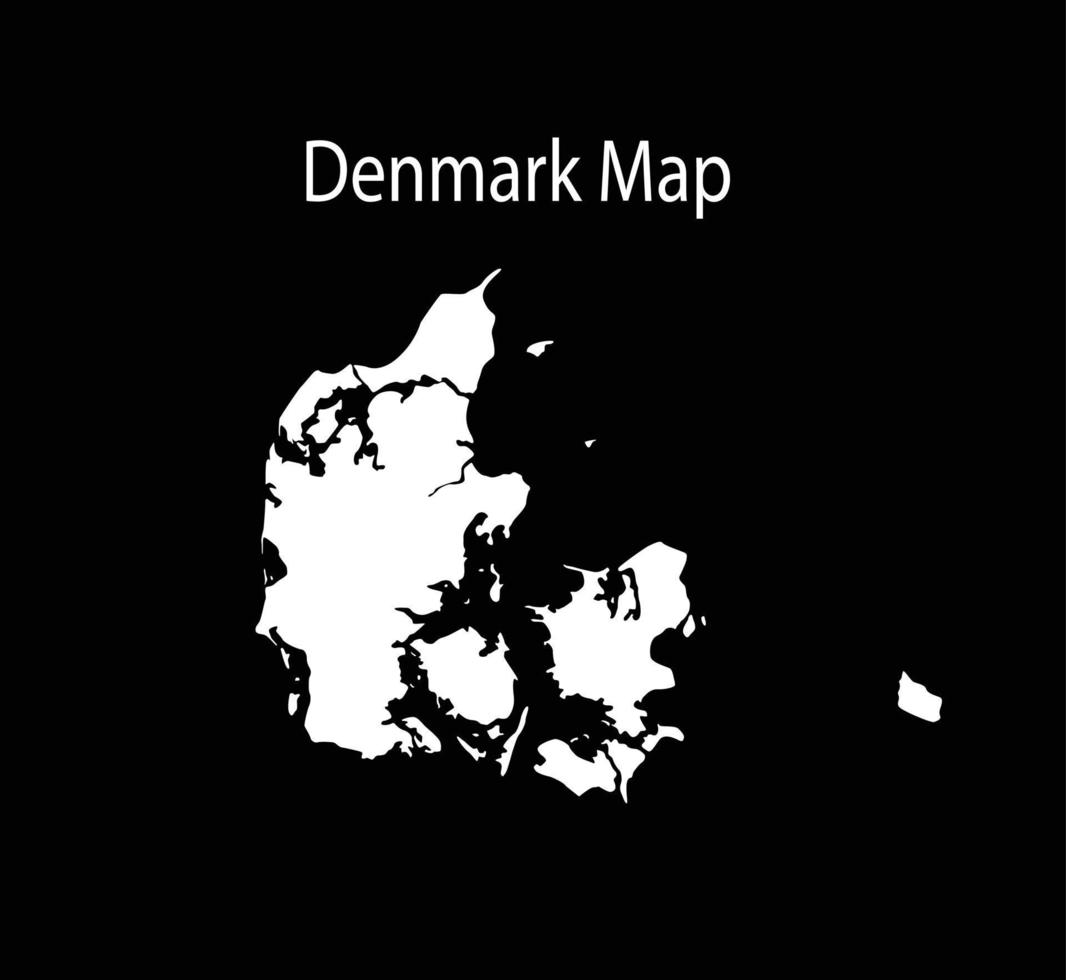 Ilustración de vector de mapa de Dinamarca en fondo negro