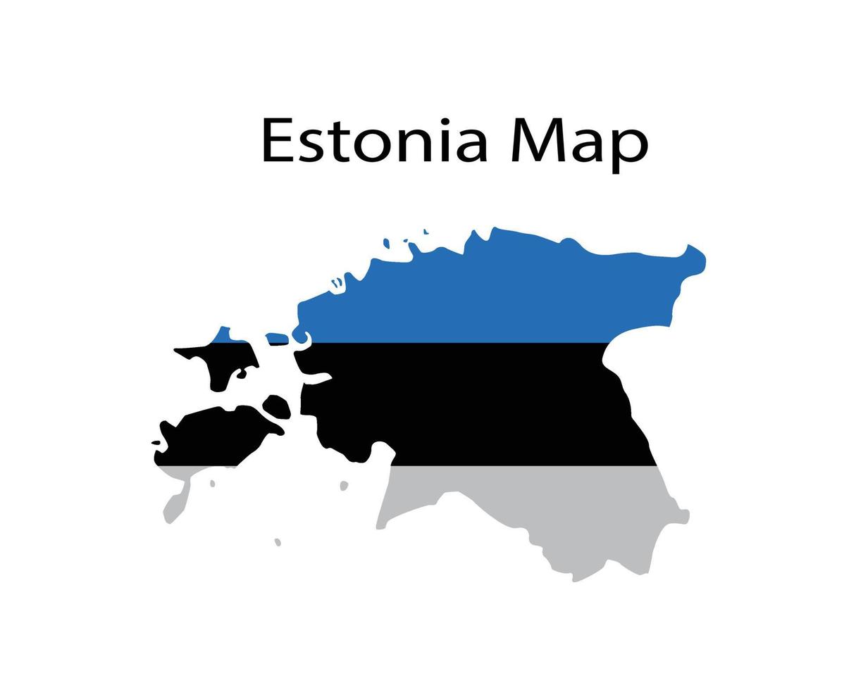 Estonia Map Vector Illustration in National Flag Background