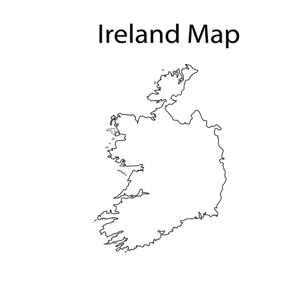 Ireland Map Outline Vector Illustration in White Background