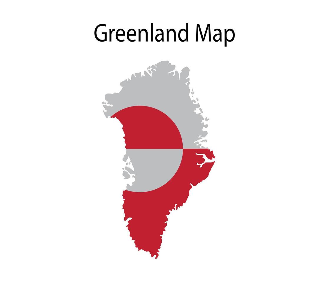 Groenlandia mapa ilustración vectorial en el fondo de la bandera nacional vector