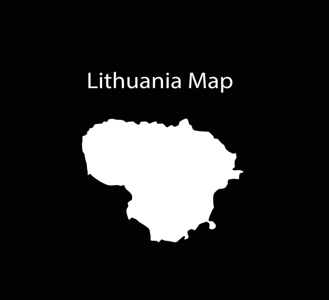 Lithuania Map Vector Illustration in Black Background