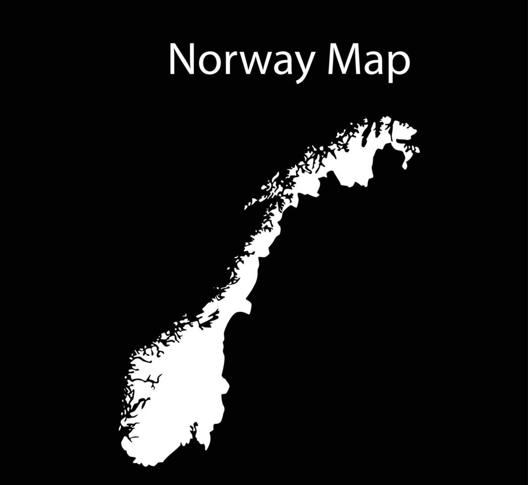 Noruega mapa ilustración vectorial en fondo negro vector