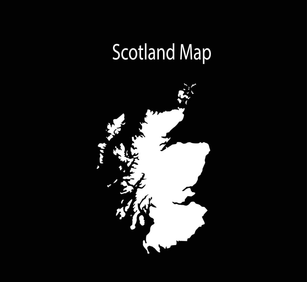 Scotland Map Vector Illustration in Black Background