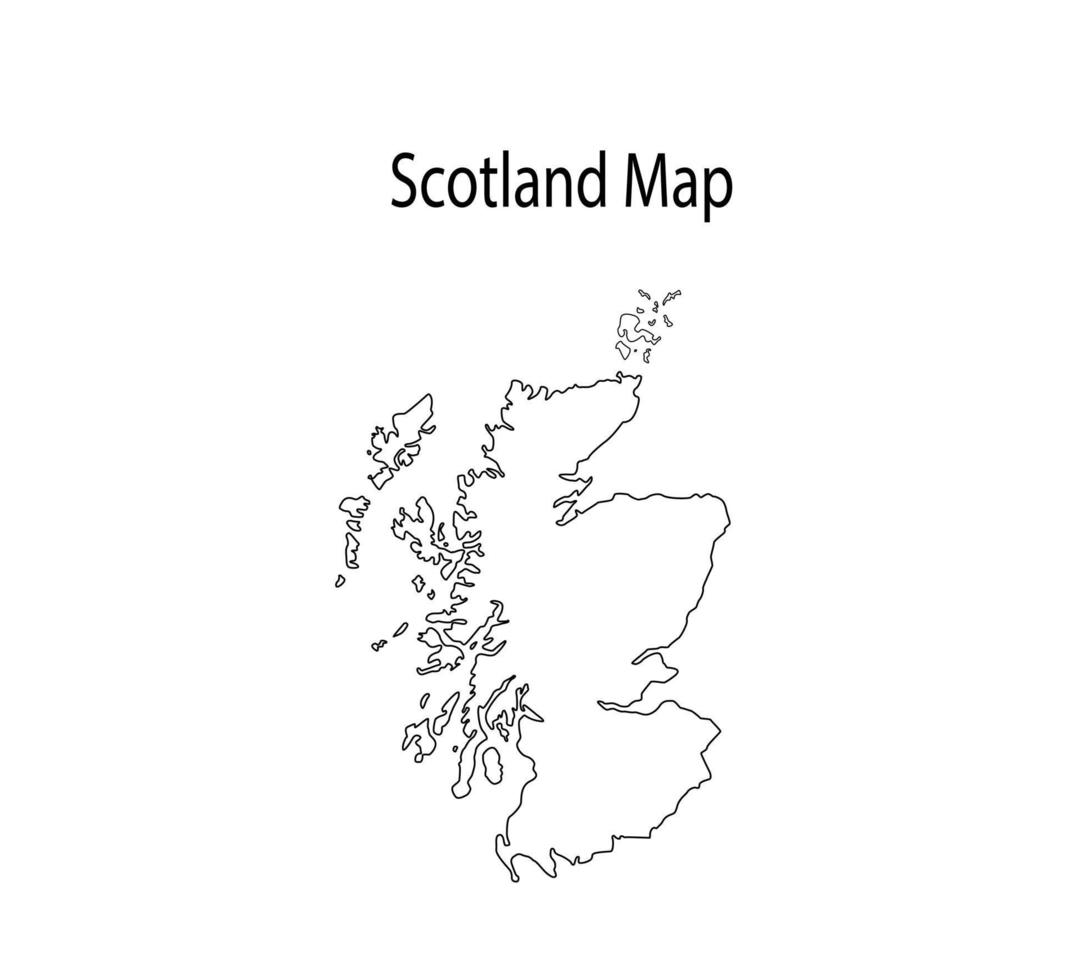 Ilustración de vector de esquema de mapa de Escocia en fondo blanco