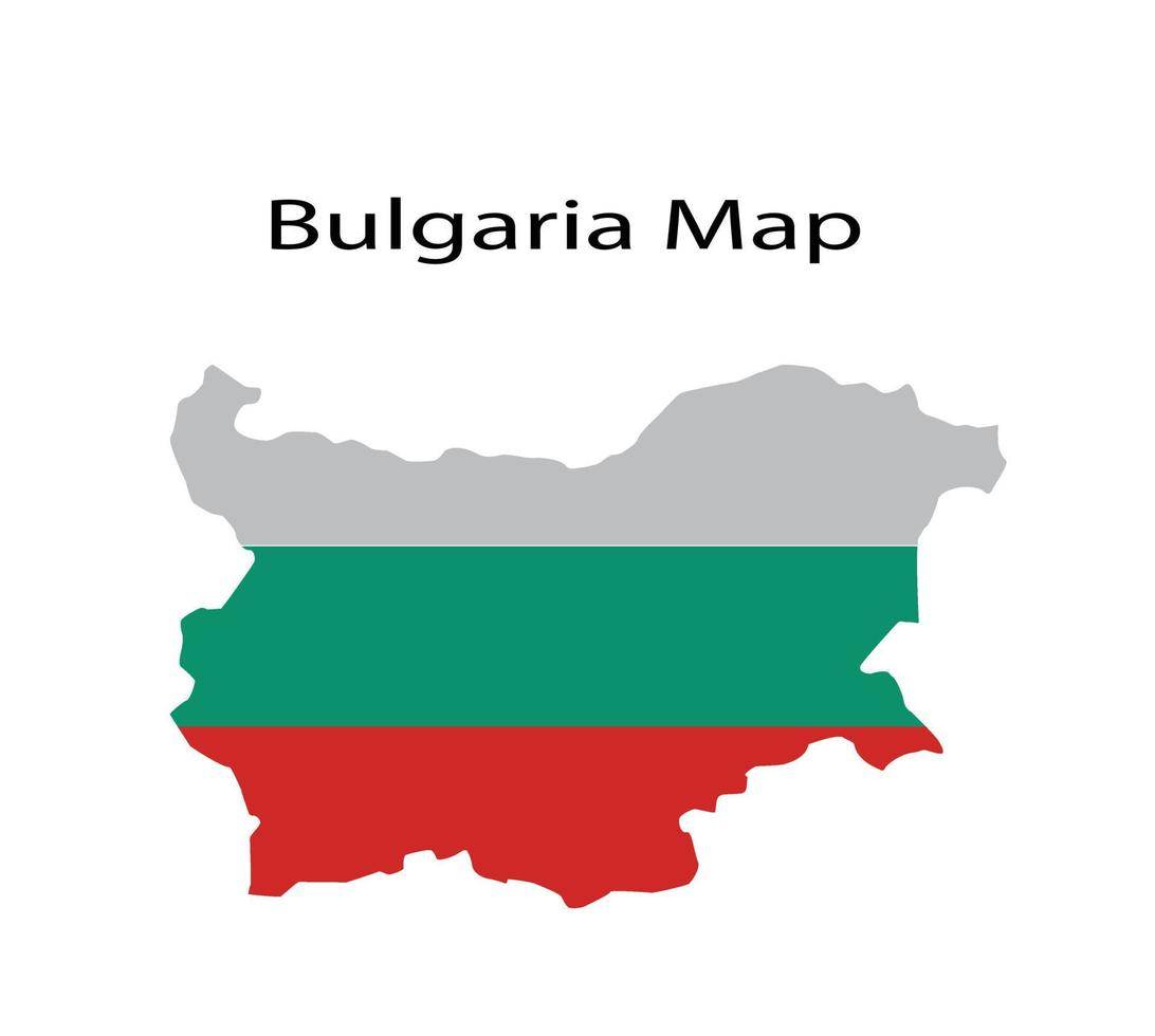 bulgaria mapa ilustración vectorial en el fondo de la bandera nacional vector