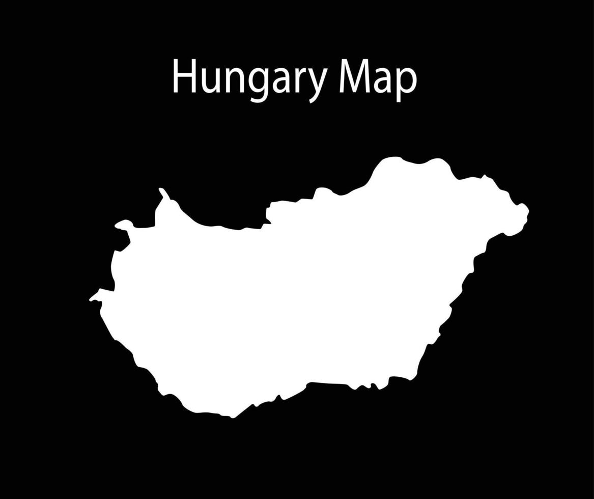 Hungary Map Vector Illustration in Black Background