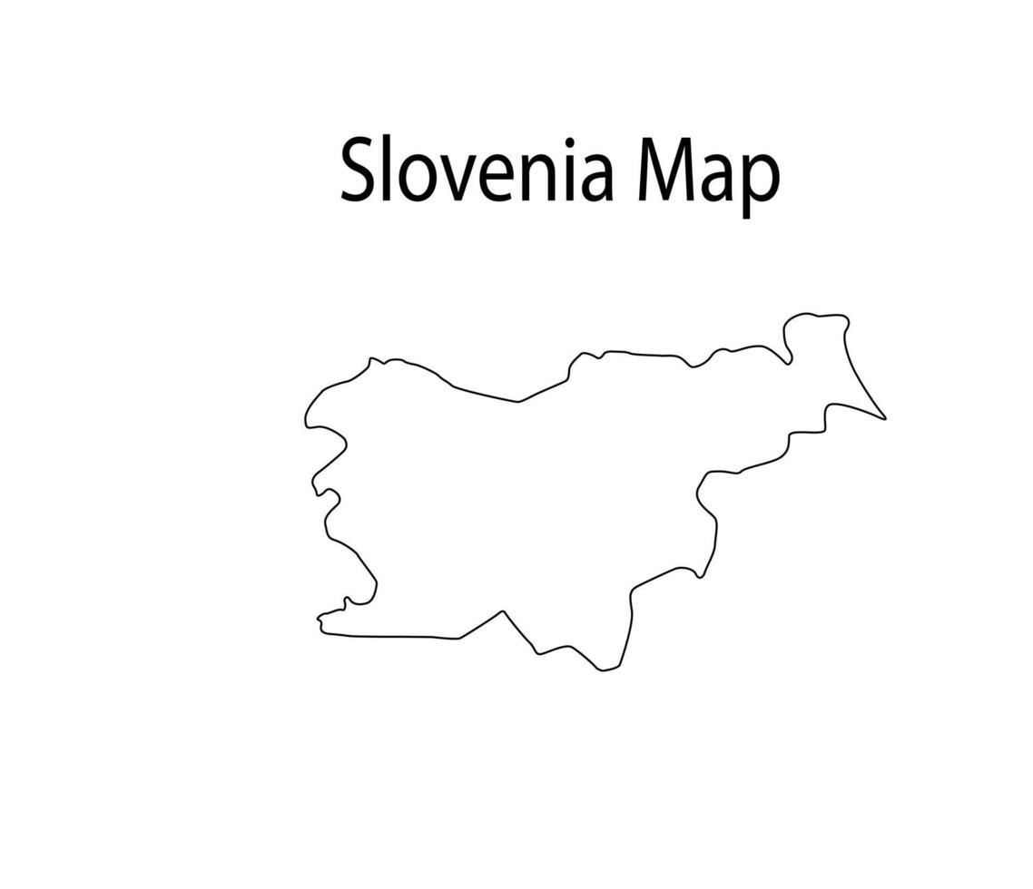 Slovenia Map Outline Vector Illustration in White Background