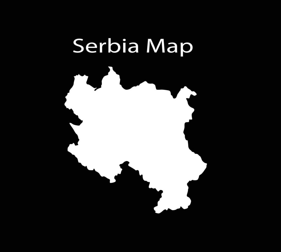 Serbia Map Vector Illustration in Black Background