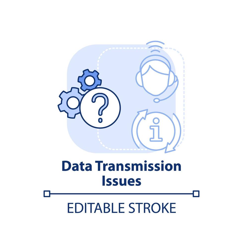 Data transmission issues light blue concept icon. Information support. Maas issue abstract idea thin line illustration. Isolated outline drawing. Editable stroke. vector