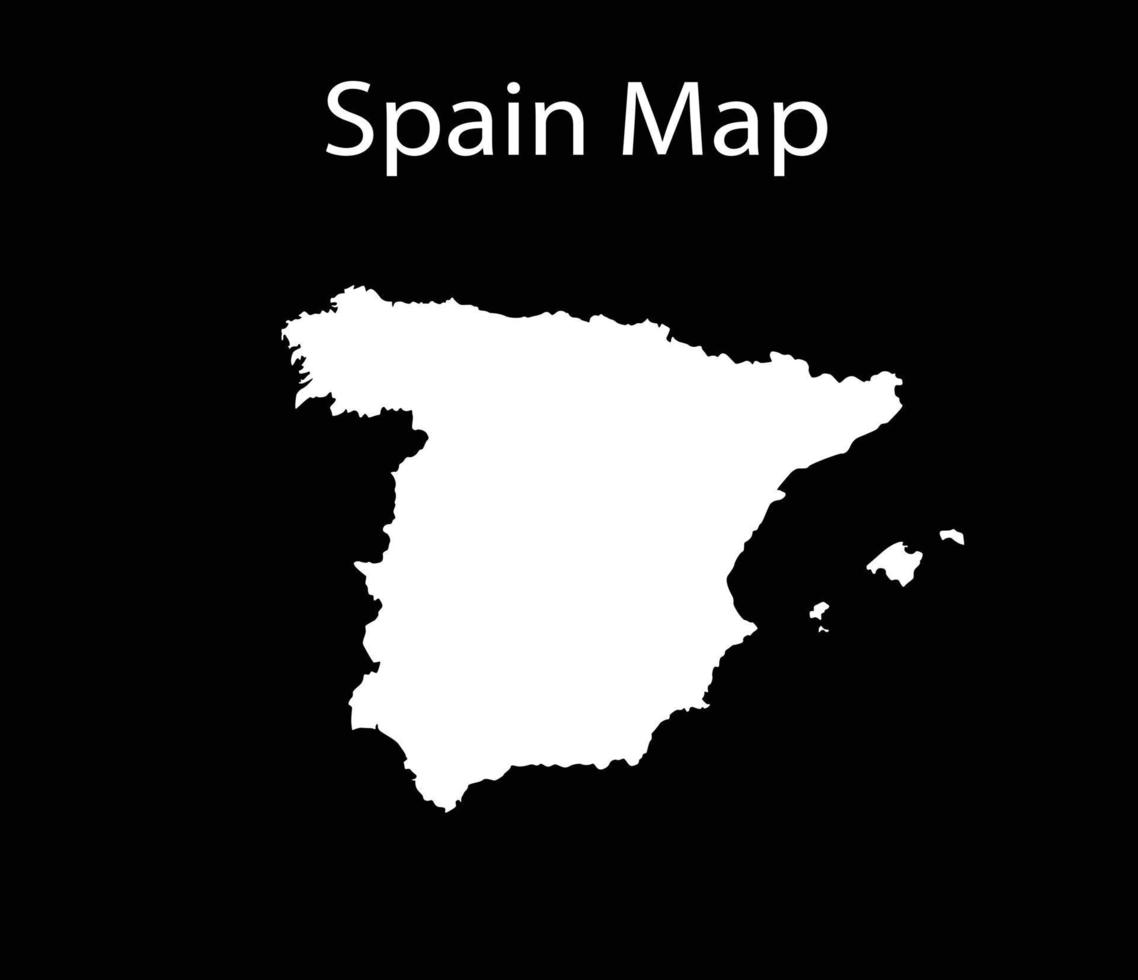 España mapa ilustración vectorial en fondo negro vector