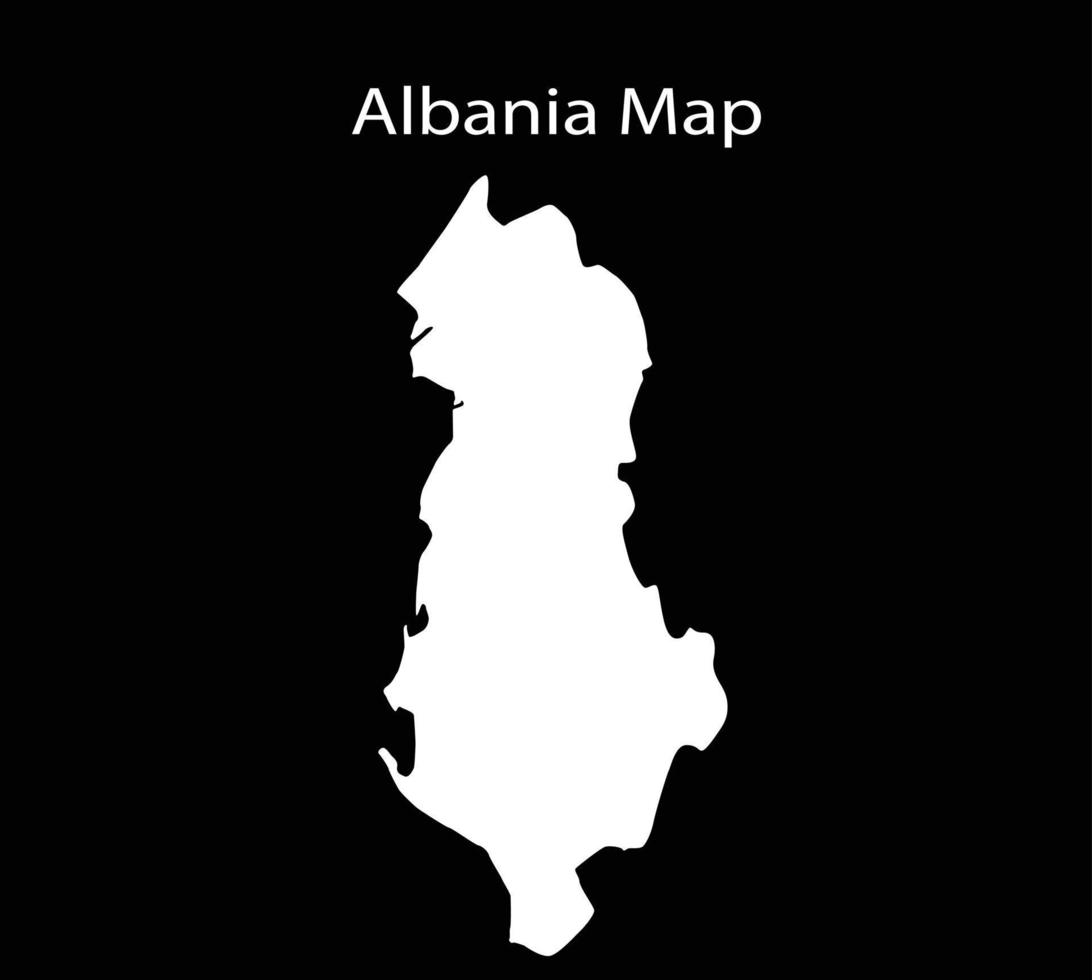 Ilustración de vector de mapa de albania en fondo negro