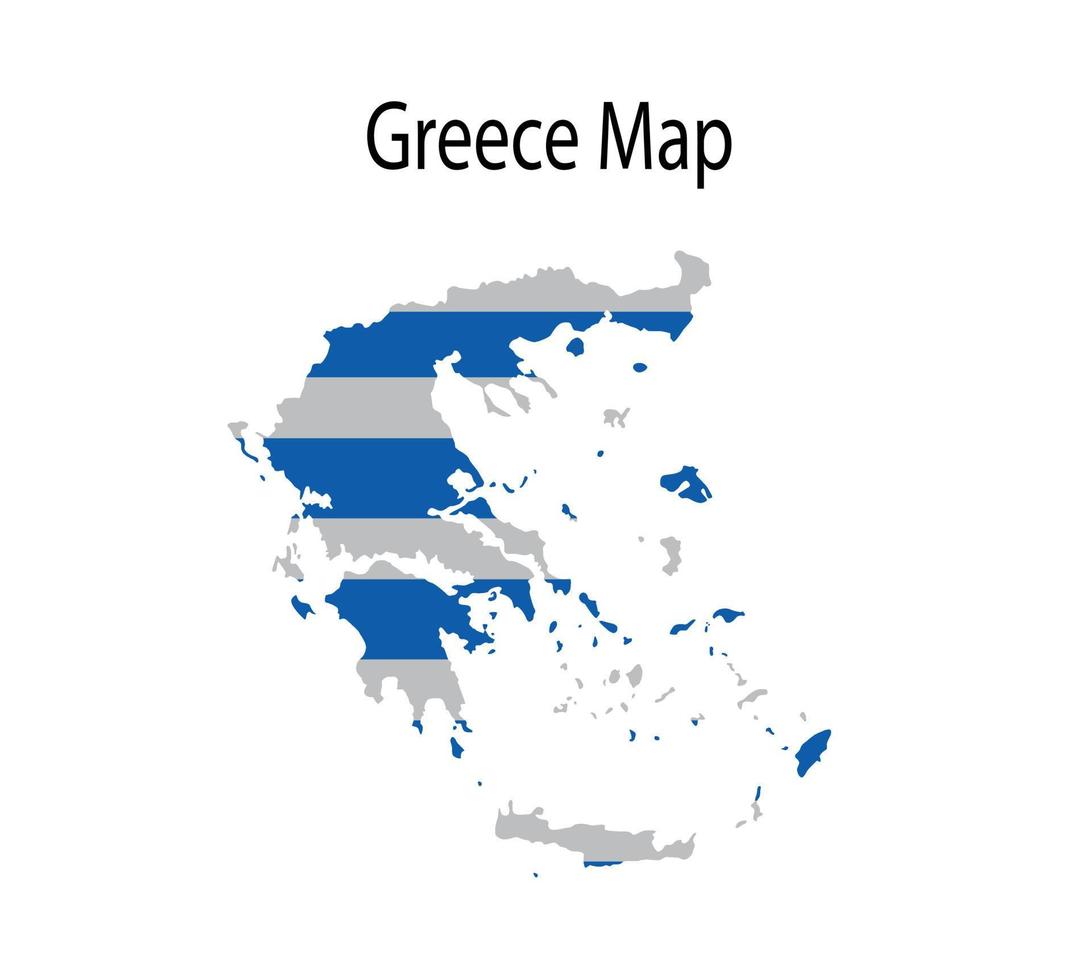 Greece Map Vector Illustration in National Flag Background