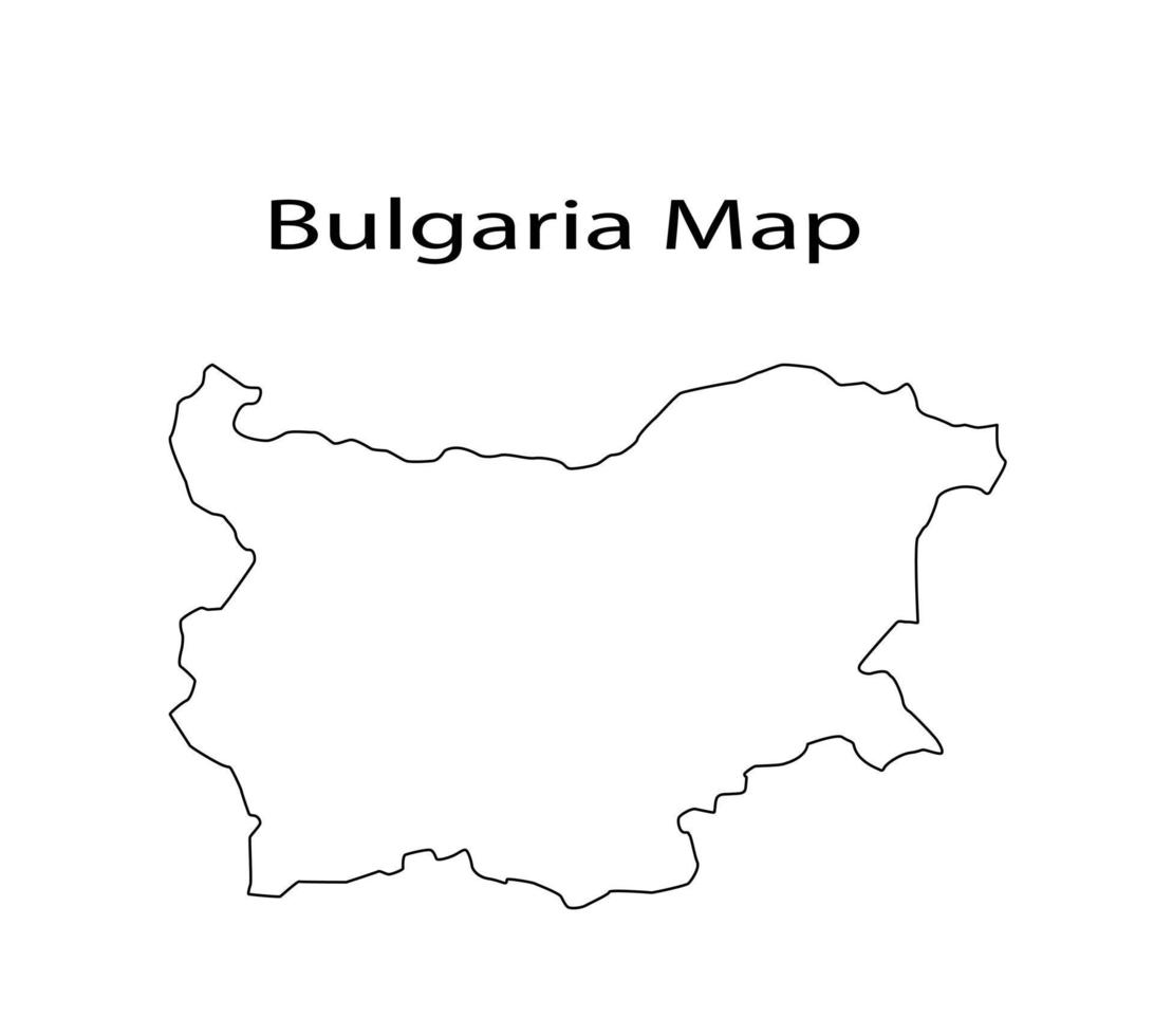Bulgaria Map Outline Vector Illustration in White Background